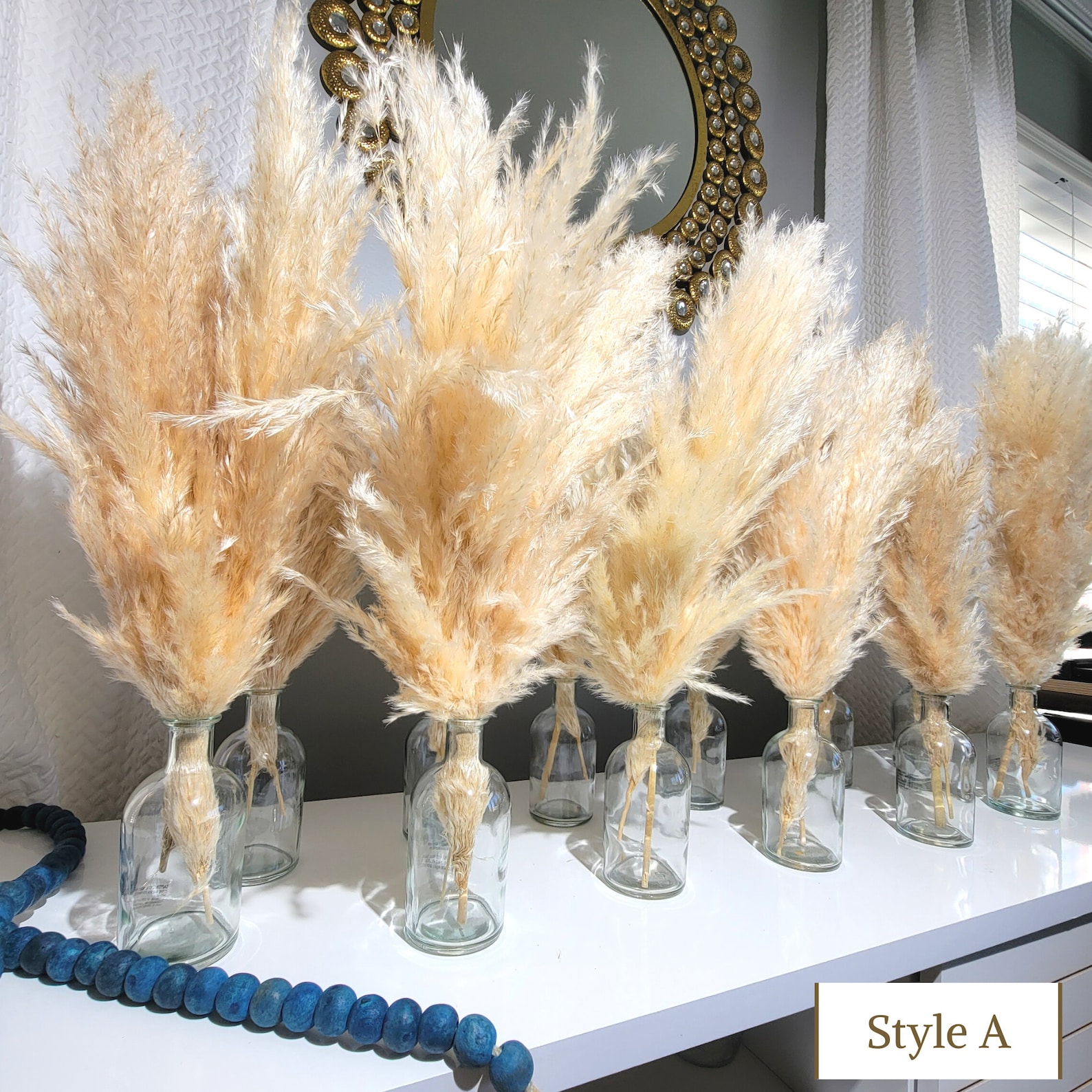 White Pampas Grass Centerpieces for Wedding & Event Set 12 Including