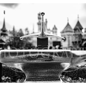 The Sword in the Stone at Sleeping Beauty Castle - Disneyland 13x19 Photo Print