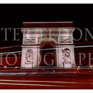 Arc de Triomphe at Night - Paris, France 13x19 Photo Print