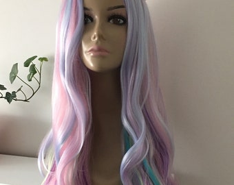 multicolor pastel wig