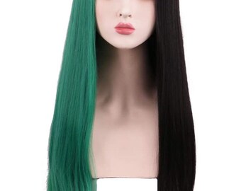 black green wig