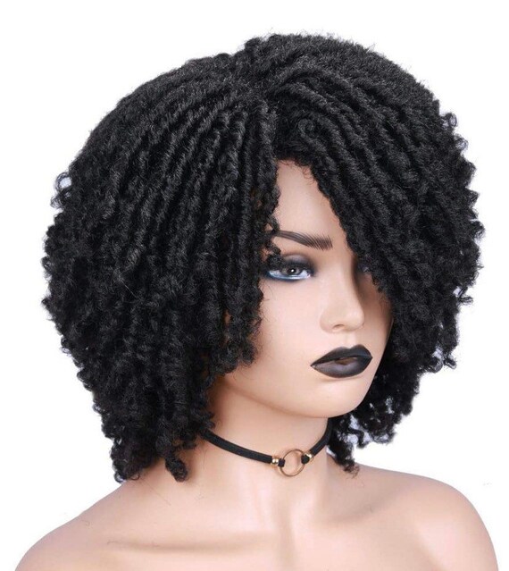 8 Inch Natural Twists Synthetic Black Wig - Etsy