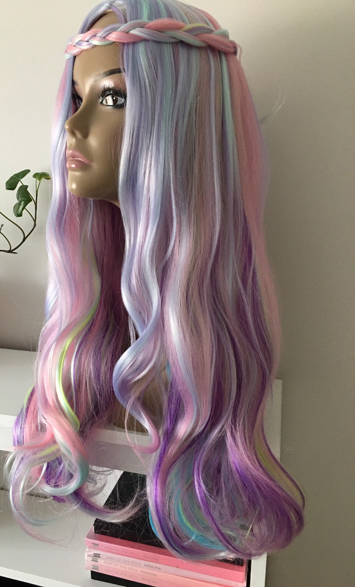 Pastel Rainbow 27 Inch Synthetic Wig Etsy
