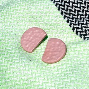 Handmade Half-Moon Polymer Clay Stud Earrings