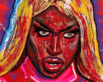 Bloody Tayce! from Rupauls Drag Race- A4 or A3 print of my original acrylic portrait painting