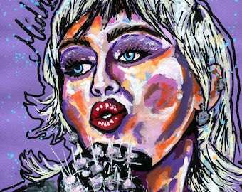 Miley Cyrus -  A4 or A3 print of my original acrylic portrait painting