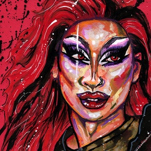 Rupauls Drag Race の Anetra - 私のオリジナル アクリル肖像画の A4 または A3 プリント