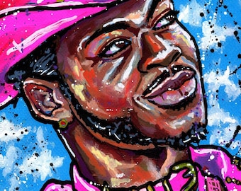 Lil Nas x Pink Cowboy Look - A4 or A3 print of my original acrylic portrait painting