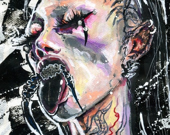 NEW*** Niohuru X from Boulet brothers - A4 or A3 print of my original acrylic portrait painting