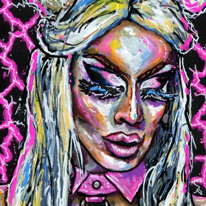 Alaska Thunder from Rupauls Drag race - A4 or A3 print of my original acrylic portrait painting