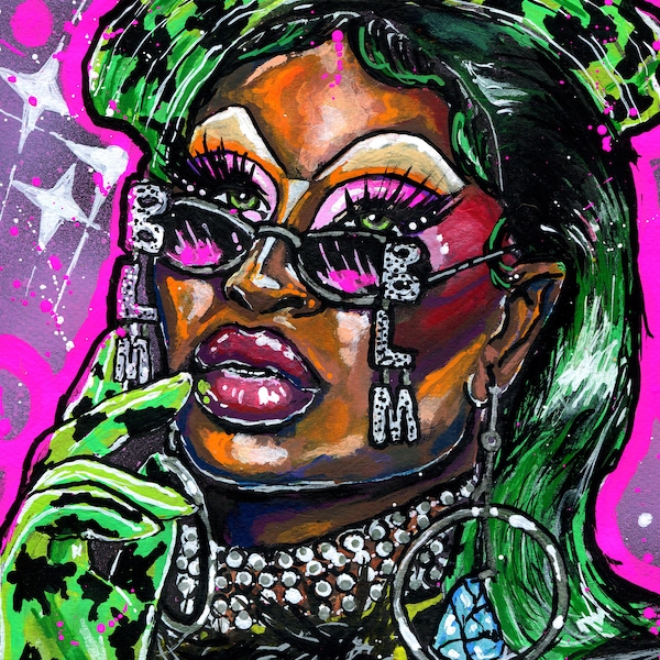 Shea Couleé from Rupauls Drag Race- A4 or A3 print of my original acrylic portrait painting