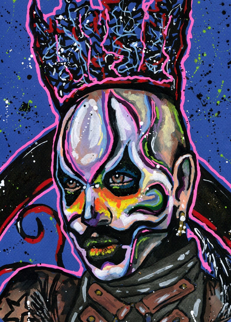 DAHLI A4 or A3 print of my original acrylic portrait painting image 1