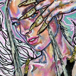 Jules from Euphoria - A4 or A3 print of my original acrylic portrait painting