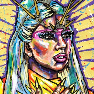 Lady Gaga 911 look - A4 or A3 print of my original acrylic portrait painting