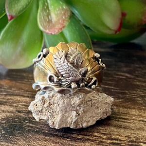 Navajo Made Sterling Silver Men’s Eagle Ring Size 11.75