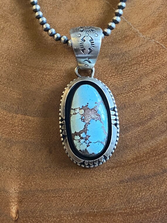 Navajo Golden Hill Turquoise & Sterling Silver Pendant Signed | Etsy
