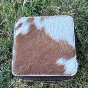 Genuine Leather Cowhide Jewelry Box