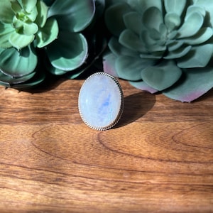 Reda Galvan Moon Stone & Sterling Silver Ring Size 7