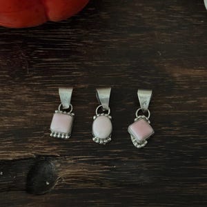 Navajo Made Pink Conch & Sterling Silver Pendant