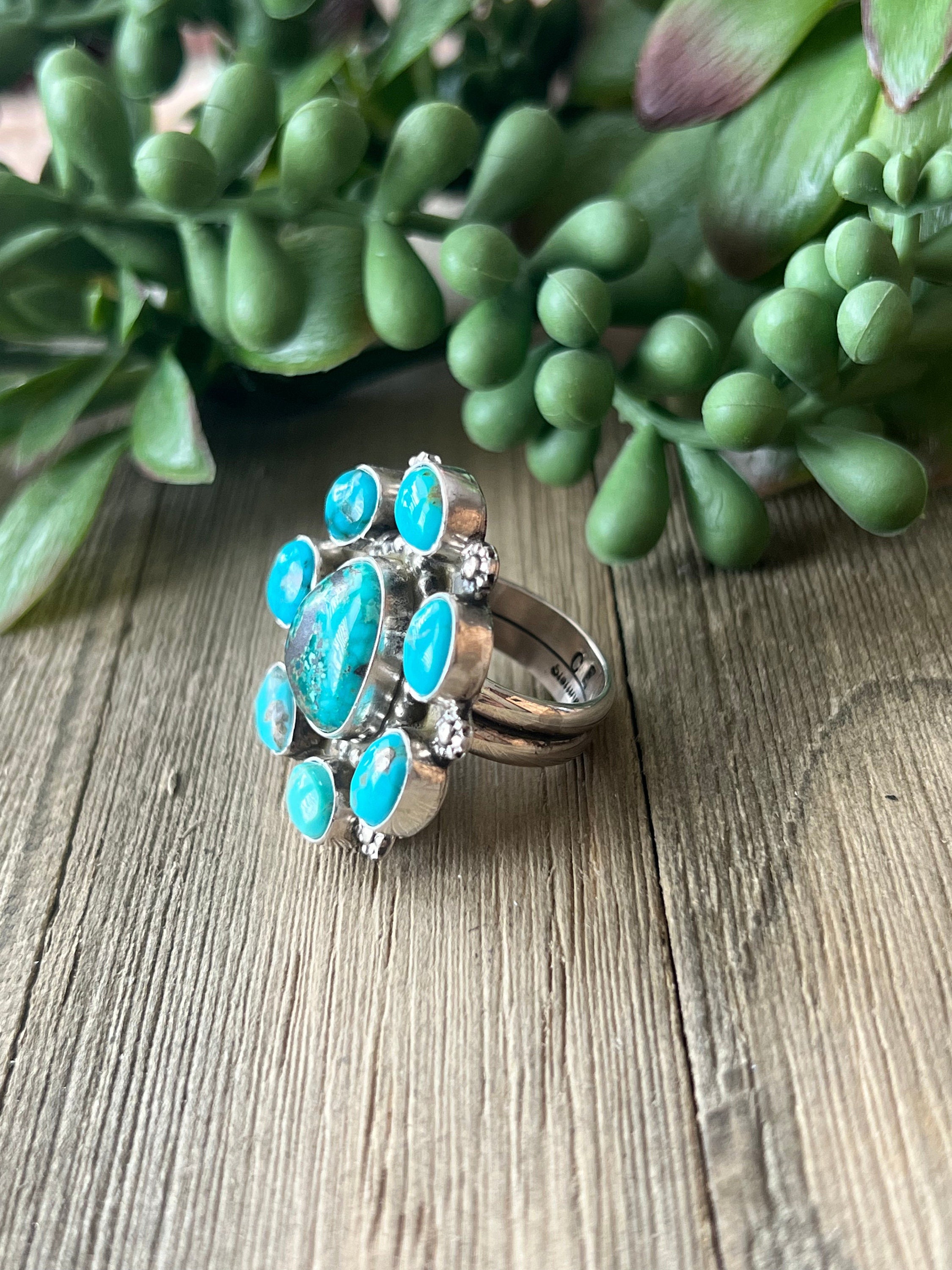 CRISTY KNOTMAN RING / RAPTO  イッチ　ITTI Chris Etsitty Kingman Turquoise & Sterling Silver Ring Size