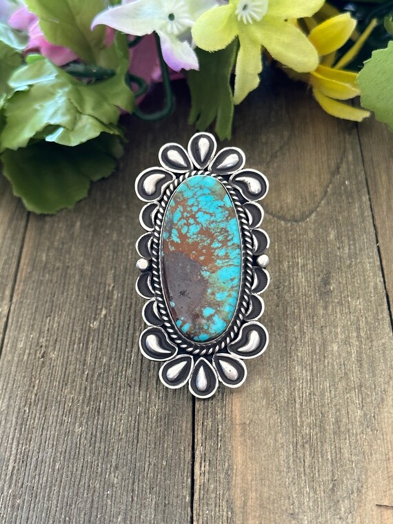 One Of The Best Native American Navajo Royston Turquoise Sanchez Sterling Silver Ring One Of The Best Native American Navajo Royston Turquoise Sanchez Sterling Silver Ring