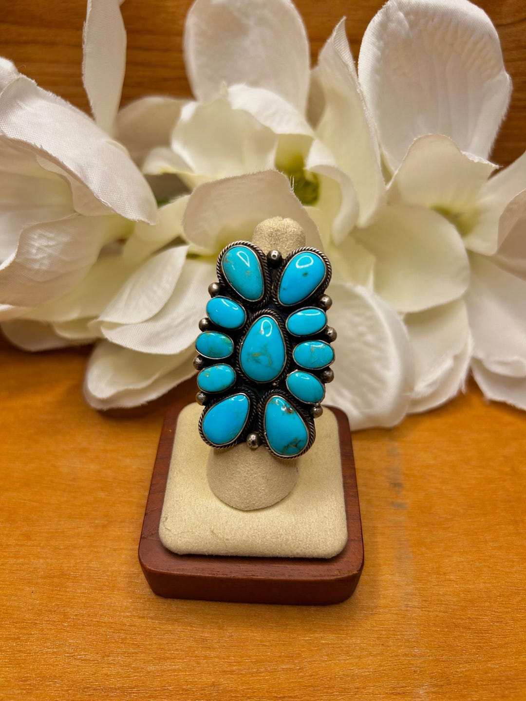 ナバホ族製ブレア・イエローホース・キングマン＆スターリングシルバー