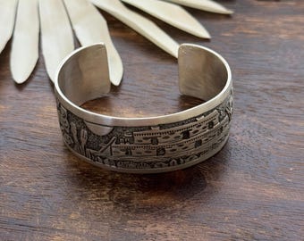 Brazalete de plata de ley hecho por Navajo
