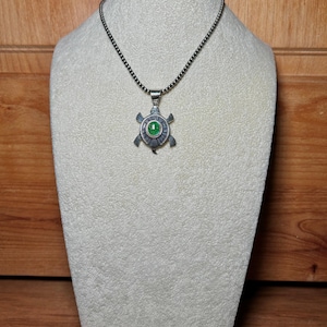 Navajo Made Sonoran Gold Turquoise & Sterling Silver Pendant