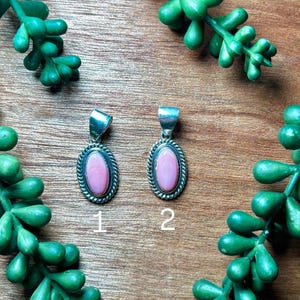 Navajo Made Pink Conch & Sterling Silver Pendant