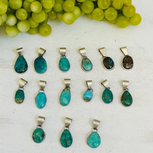 Navajo Made Carico Lake Turquoise & Sterling Silver Pendant