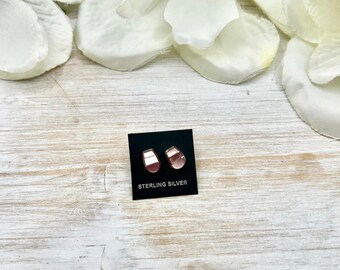 Navajo Made Mother of Pearl & Sterling Silver Post Earrings