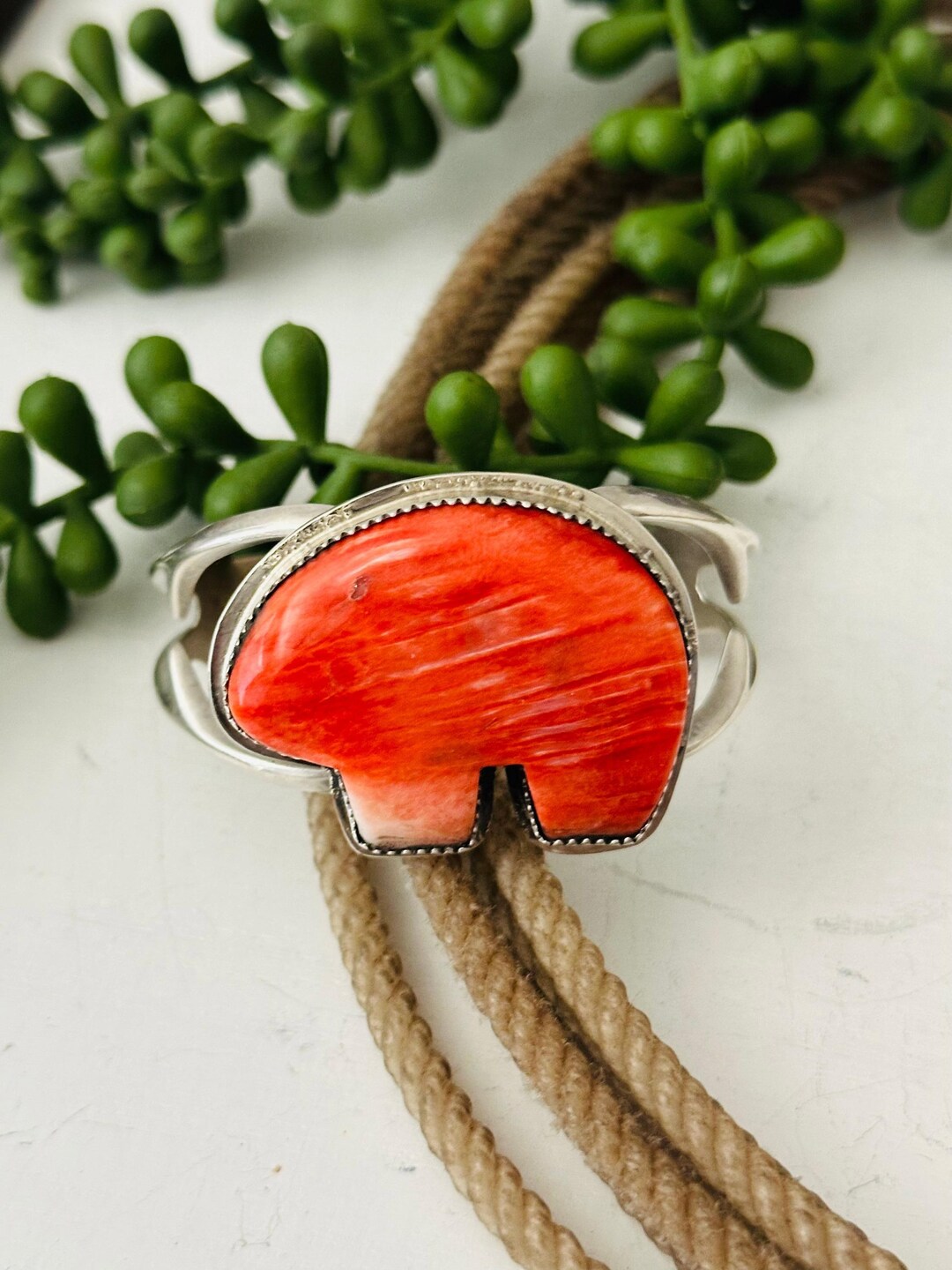 Navajo Handmade Sterling Silver Spiny Oyster Charlene Yazzie be