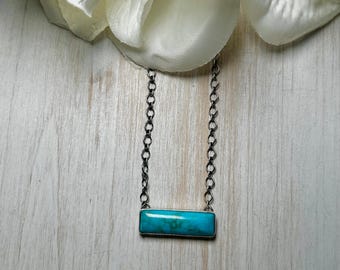 Navajo Made Kingman Turquoise & Sterling Silver Necklace Bolo - Etsy