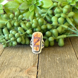 Navajo Made Multi Stone Ring & Sterling Silver Inlay Ring Size 8