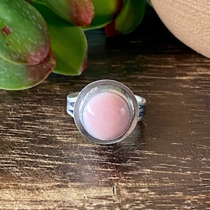 Navajo Made Pink Conch & Sterling Silver Rings