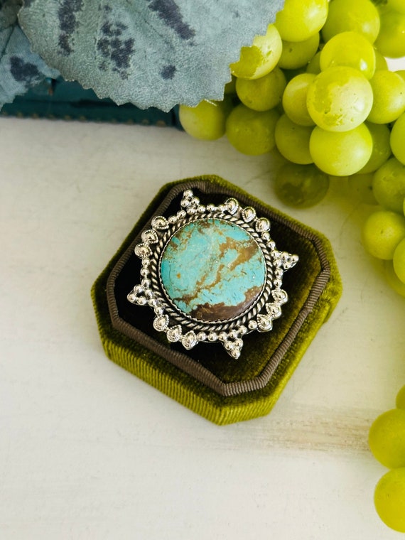 Southwest Handmade 8 Turquoise & Sterling Silver … - image 3