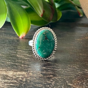 Reda Galvan Broken Arrow Variscite & Sterling Silver Ring Size 5.5