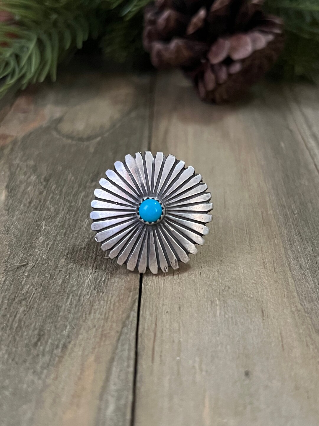 Navajo Made Kingman Turquoise & Sterling Silver Ring - Etsy