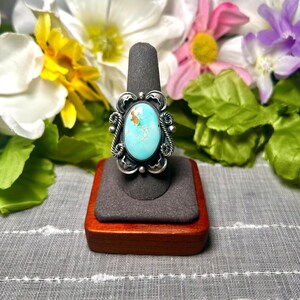 Randy Boyd Royston Turquoise & Sterling Silver Ring Size 8.75