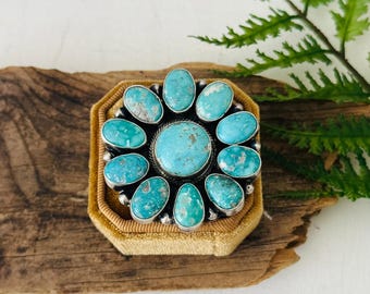Ella Peters White Water Turquoise & Sterling Silver Ring Size 5.25