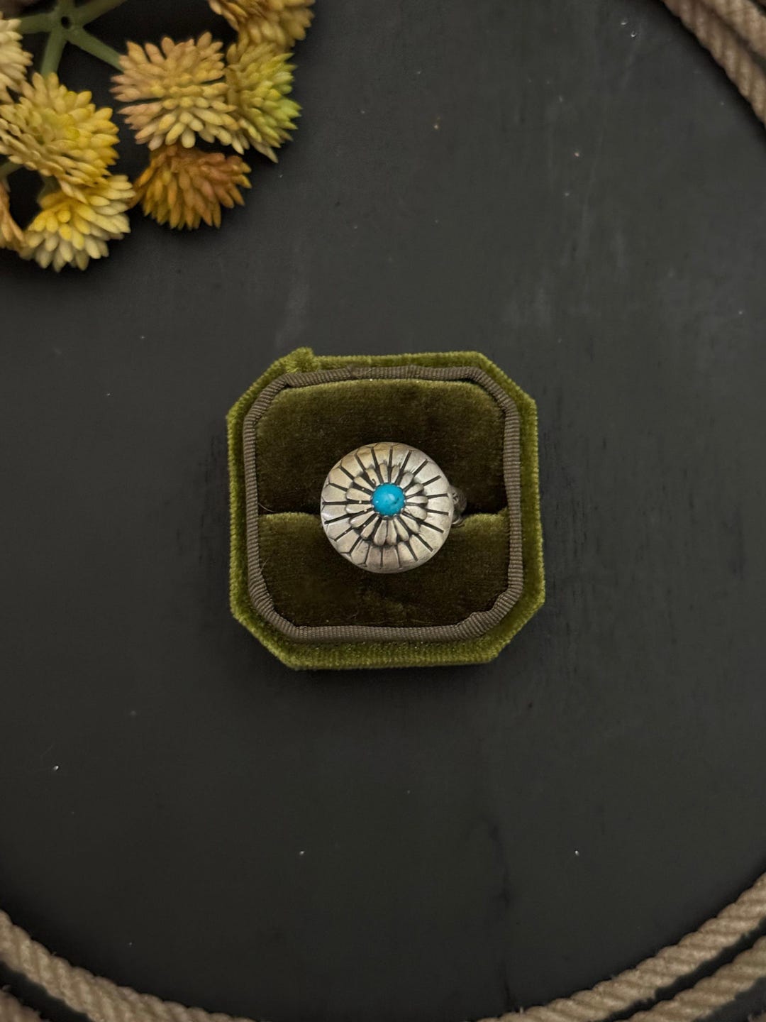 Navajo Made Kingman Turquoise & Sterling Silver Adjustable Ring - Etsy