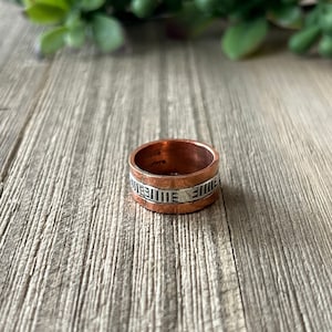 Navajo Made Copper & Sterling Silver Ring Size 6.5
