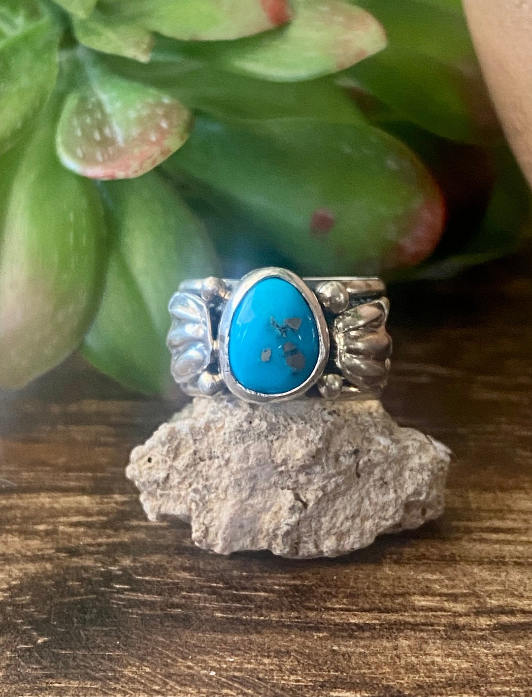 Navajo Made Kingman Turquoise & Sterling Silver Ring Size 5.5 - Etsy