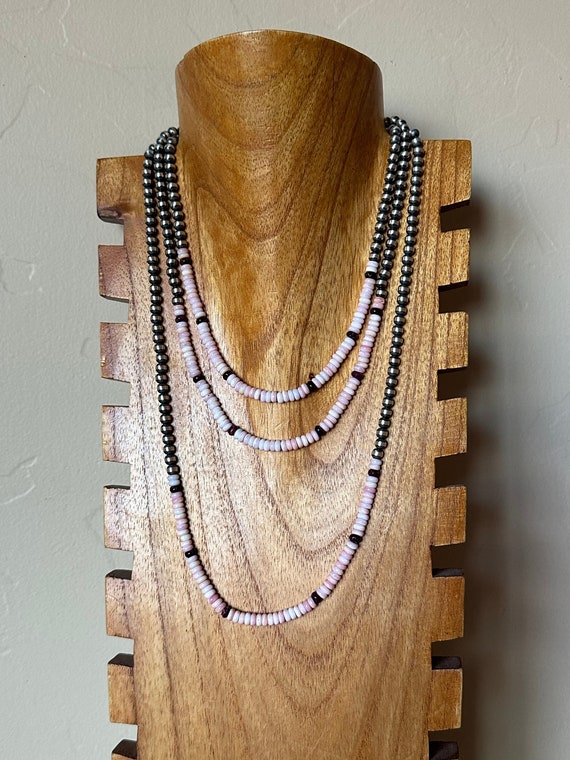 Navajo Strung Multi Stone & Sterling Silver Pearls