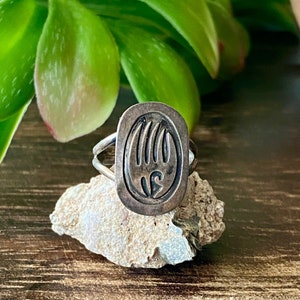 Hopi Made Sterling Silver Bear Claw Ring Size 5.75