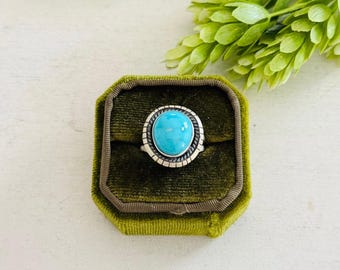 Southwest Made Kingman Turquoise & Sterling Sliver Ring
