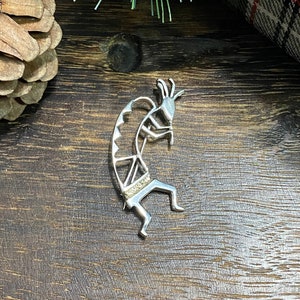 Navajo Made Sterling Silver Kokopelli Pin