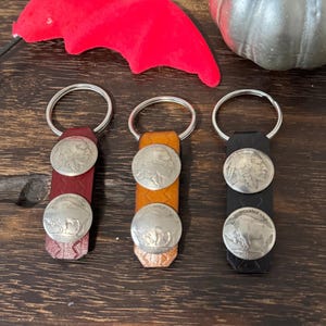 Genuine Leather & Buffalo Nickel Key Chain