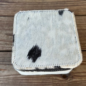 Genuine Leather Cowhide Jewelry Box