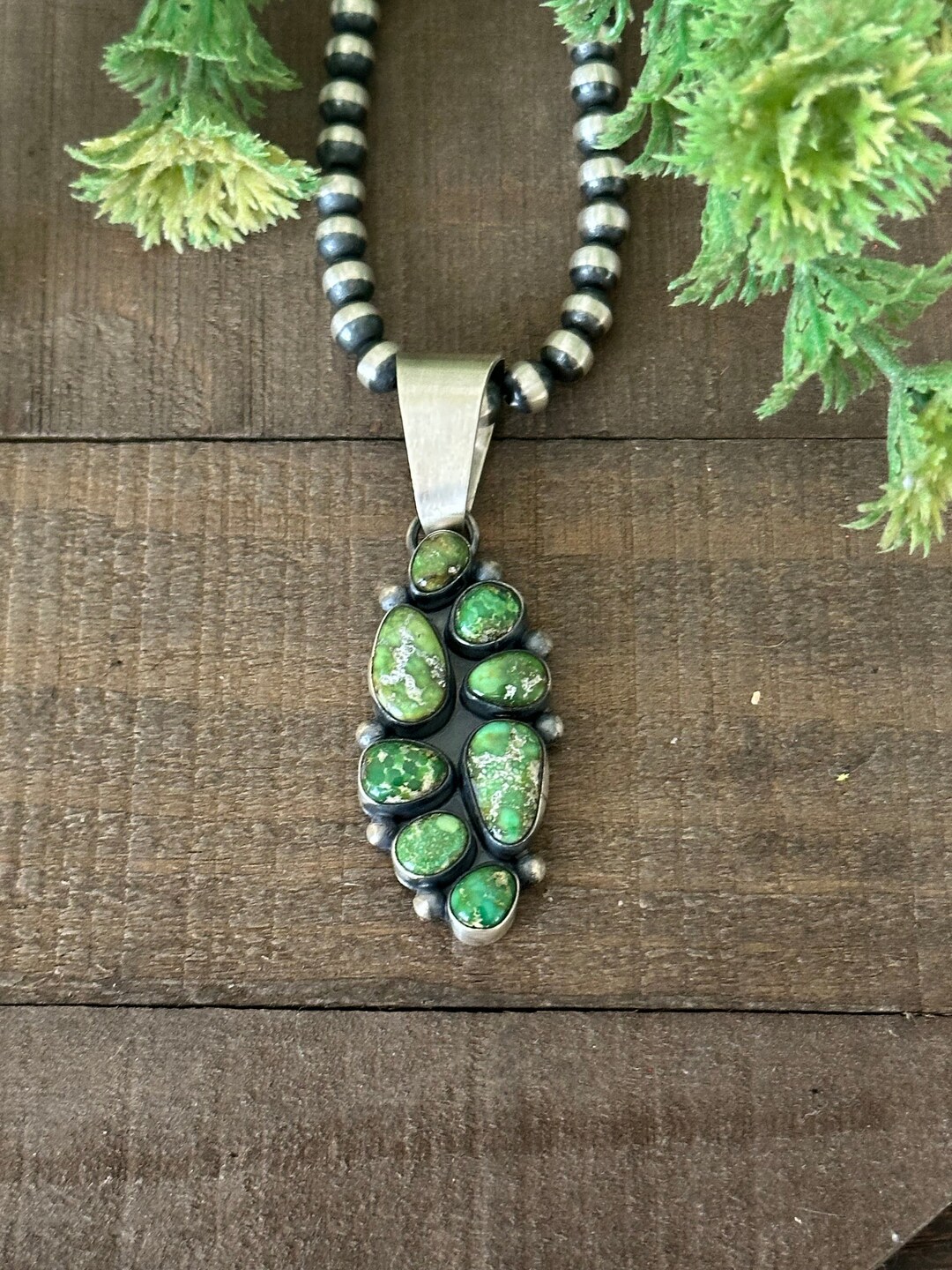 •SONORAN GOLD TURQUOISE - 3• Navajo silver pendant main image 0